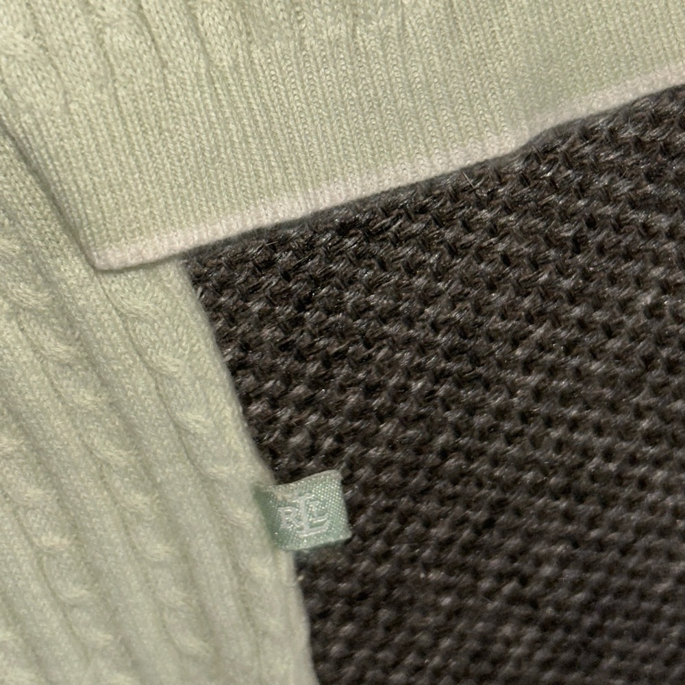 Vintage Ralph Lauren Mint Green Cable Knit Sweater - Picture 5 of 5